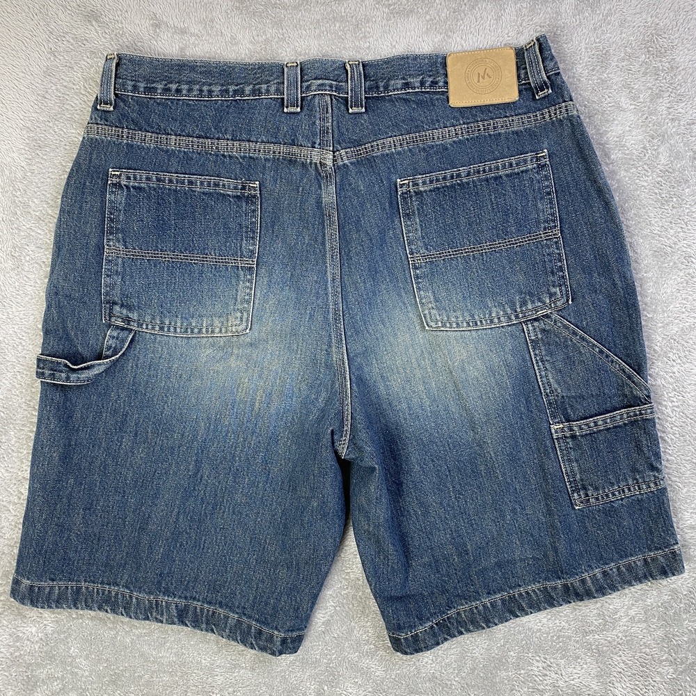 VTG Members Mark Shorts Men 38 Blue Denim Carpenter Work Y2K Baggy Street Jorts
